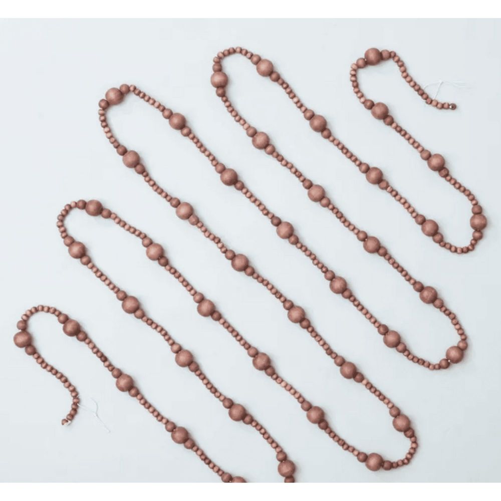 NIB 2 Sets 12' Natural Wood Beaded Garland Hearth & Hand Magnolia - BROWN
